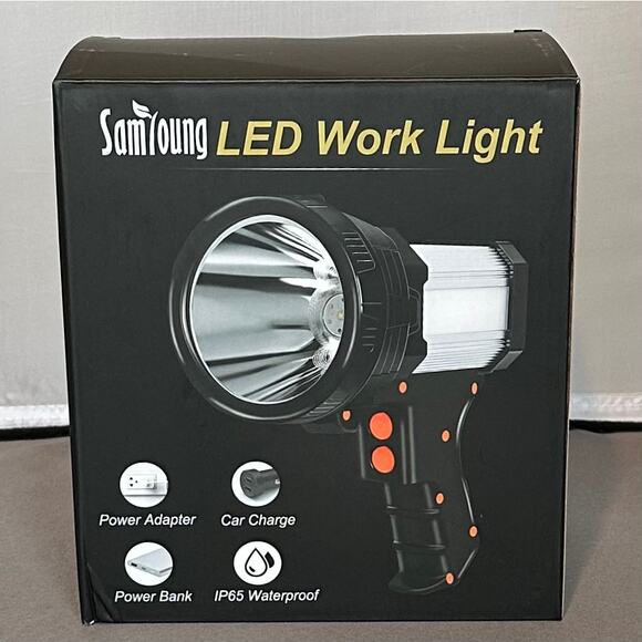 New! LED Work Light Waterproof Spotlight Floodlight Warning & Flashing Functions - Picture 1 of 8